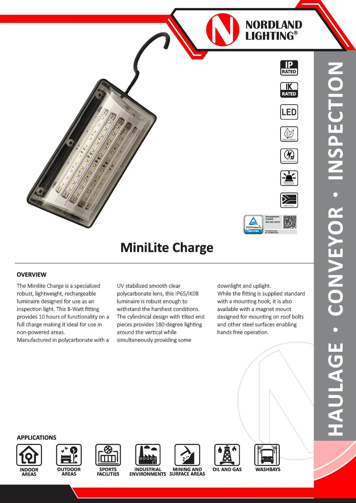 NL52 MiniLite Charge Rechargeable Luminaire